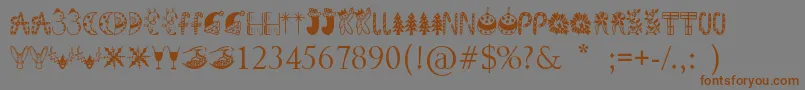 Шрифт KringleyChristmas – коричневые шрифты на сером фоне