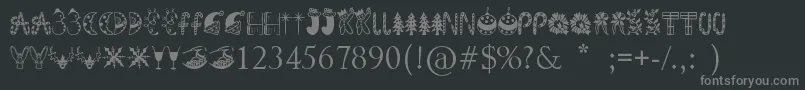KringleyChristmas-Schriftart – Graue Schriften auf schwarzem Hintergrund
