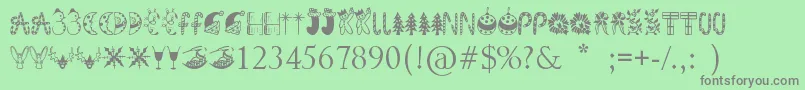fuente KringleyChristmas – Fuentes Grises Sobre Fondo Verde