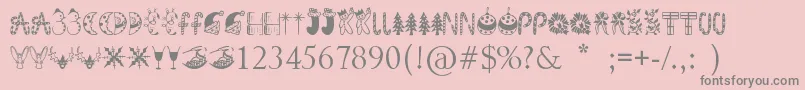 KringleyChristmas Font – Gray Fonts on Pink Background