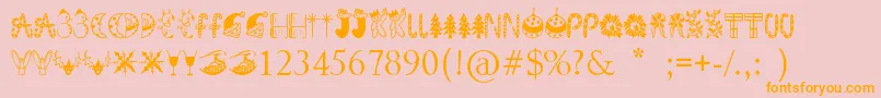 KringleyChristmas Font – Orange Fonts on Pink Background