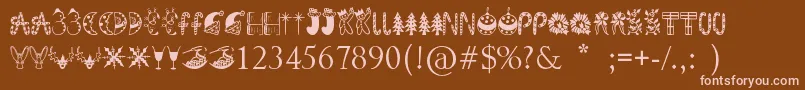 KringleyChristmas Font – Pink Fonts on Brown Background