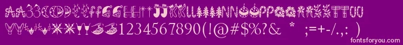 フォントKringleyChristmas – 紫の背景にピンクのフォント
