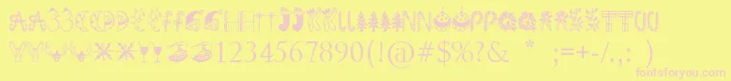 KringleyChristmas Font – Pink Fonts on Yellow Background