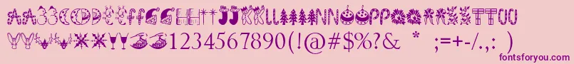 KringleyChristmas Font – Purple Fonts on Pink Background