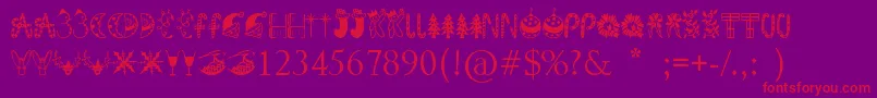 KringleyChristmas Font – Red Fonts on Purple Background