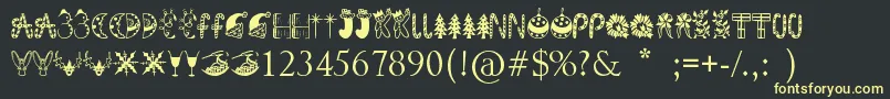 KringleyChristmas-Schriftart – Gelbe Schriften auf schwarzem Hintergrund