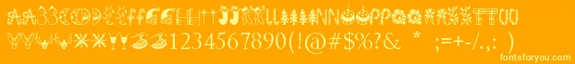 fuente KringleyChristmas – Fuentes Amarillas Sobre Fondo Naranja