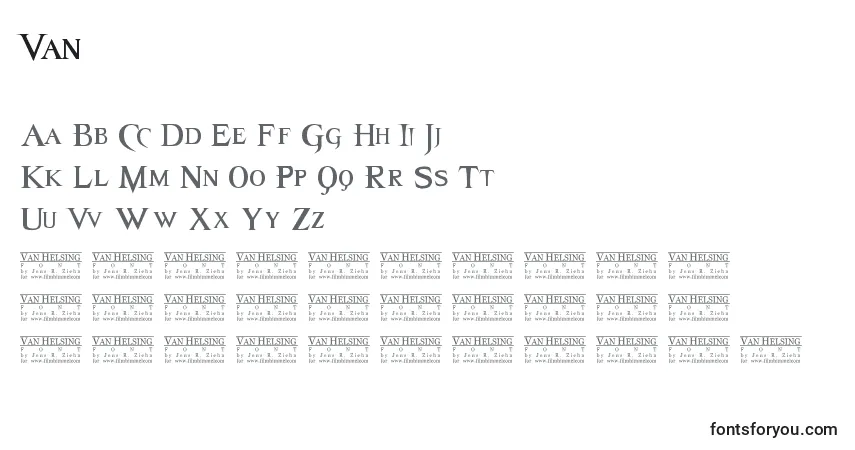 Van Font – alphabet, numbers, special characters