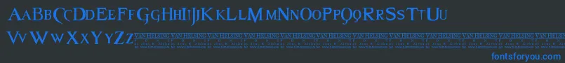 Van Font – Blue Fonts on Black Background