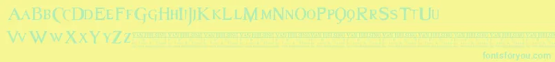 Van Font – Green Fonts on Yellow Background