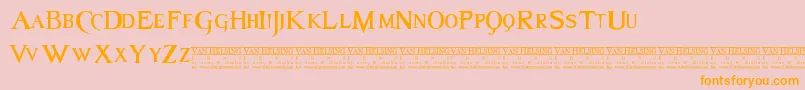 Van Font – Orange Fonts on Pink Background