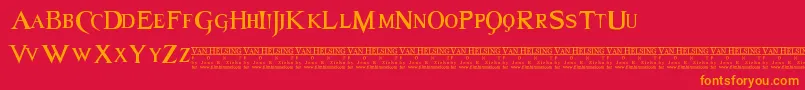 Van Font – Orange Fonts on Red Background
