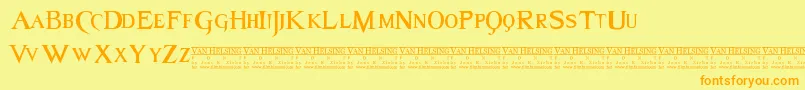 Van Font – Orange Fonts on Yellow Background