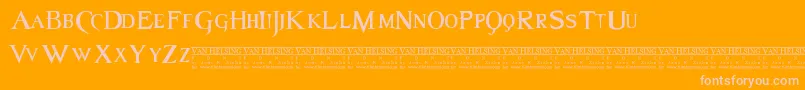 Van Font – Pink Fonts on Orange Background