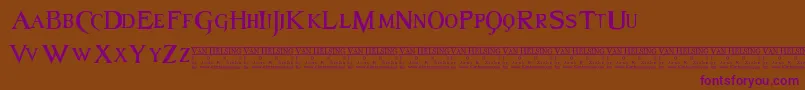 Van Font – Purple Fonts on Brown Background