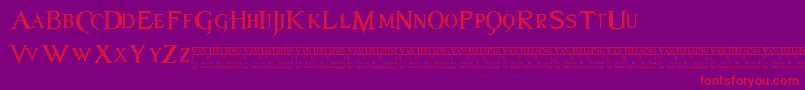 Van Font – Red Fonts on Purple Background