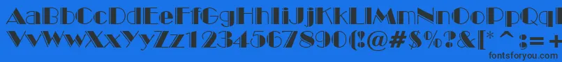フォントBroadwayEngravedBt – 黒い文字の青い背景