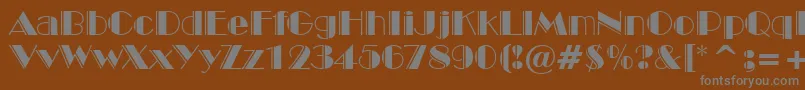 BroadwayEngravedBt Font – Gray Fonts on Brown Background