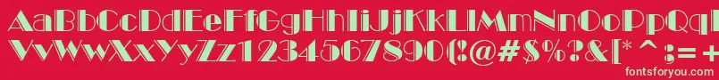 BroadwayEngravedBt Font – Green Fonts on Red Background