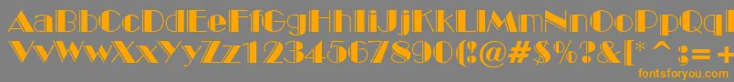 BroadwayEngravedBt Font – Orange Fonts on Gray Background