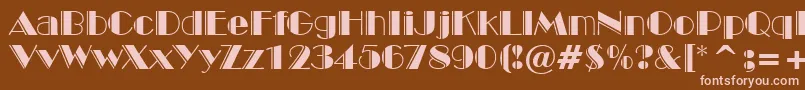 Fonte BroadwayEngravedBt – fontes rosa em um fundo marrom