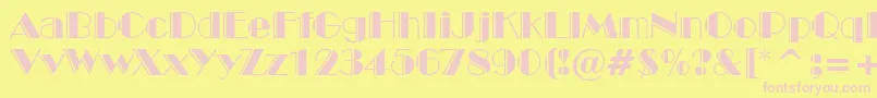 BroadwayEngravedBt Font – Pink Fonts on Yellow Background