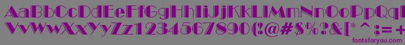 BroadwayEngravedBt Font – Purple Fonts on Gray Background