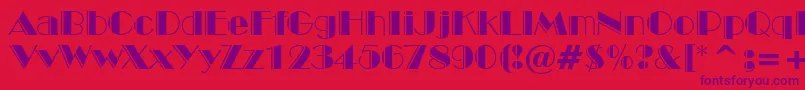 BroadwayEngravedBt Font – Purple Fonts on Red Background
