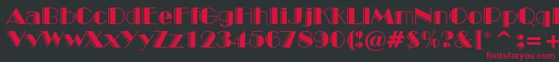 BroadwayEngravedBt-Schriftart – Rote Schriften auf schwarzem Hintergrund