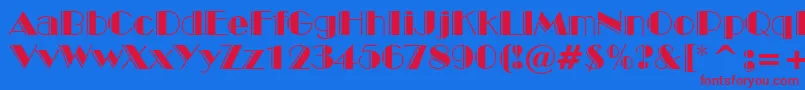 BroadwayEngravedBt Font – Red Fonts on Blue Background