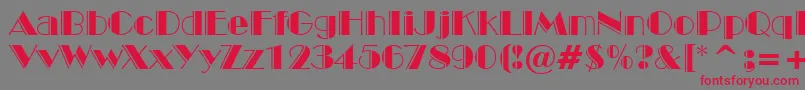 BroadwayEngravedBt-Schriftart – Rote Schriften auf grauem Hintergrund