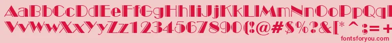 フォントBroadwayEngravedBt – ピンクの背景に赤い文字
