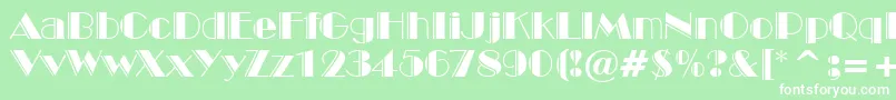 フォントBroadwayEngravedBt – 緑の背景に白い文字