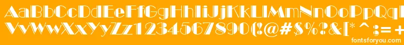 フォントBroadwayEngravedBt – オレンジの背景に白い文字