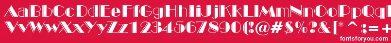 フォントBroadwayEngravedBt – 赤い背景に白い文字