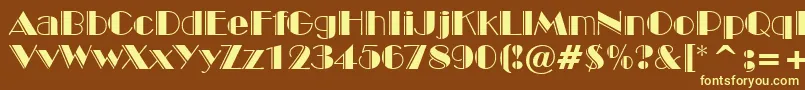 BroadwayEngravedBt Font – Yellow Fonts on Brown Background