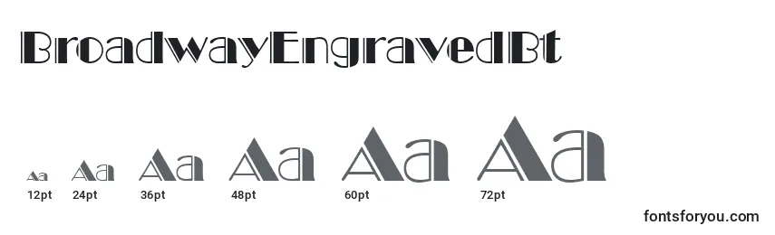 BroadwayEngravedBt Font Sizes