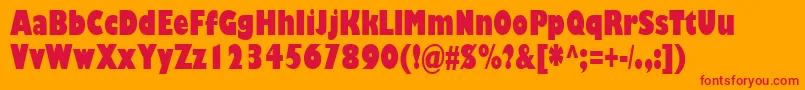 GillSansUltraBoldCondensed Font – Red Fonts on Orange Background