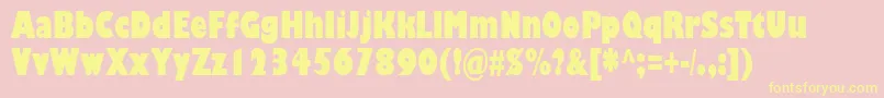 GillSansUltraBoldCondensed Font – Yellow Fonts on Pink Background