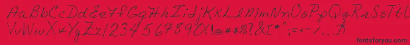 LindaRegular Font – Black Fonts on Red Background