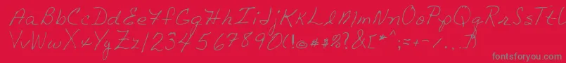 LindaRegular Font – Gray Fonts on Red Background