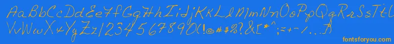 LindaRegular Font – Orange Fonts on Blue Background