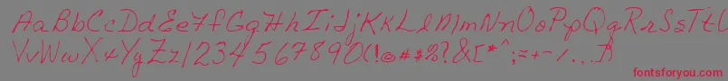 LindaRegular Font – Red Fonts on Gray Background