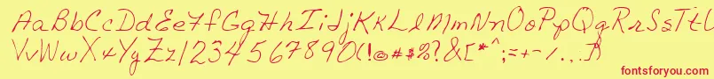 LindaRegular Font – Red Fonts on Yellow Background