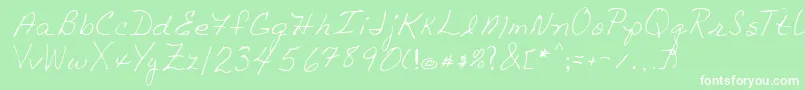 Czcionka LindaRegular – białe czcionki na zielonym tle