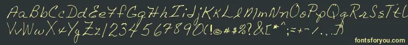 LindaRegular Font – Yellow Fonts on Black Background