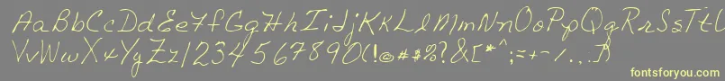 LindaRegular Font – Yellow Fonts on Gray Background