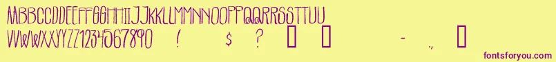 Parachutes Font – Purple Fonts on Yellow Background