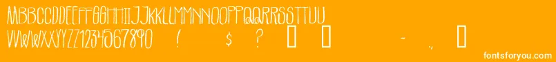 フォントParachutes – オレンジの背景に白い文字